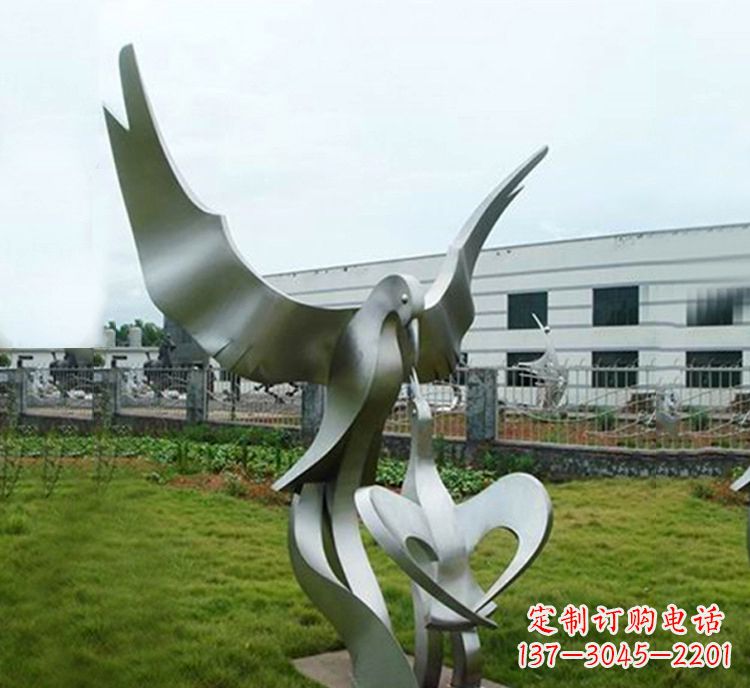 合肥“喂食”不锈钢动物鸟类景观雕塑,公园校园中国文化传承雕塑