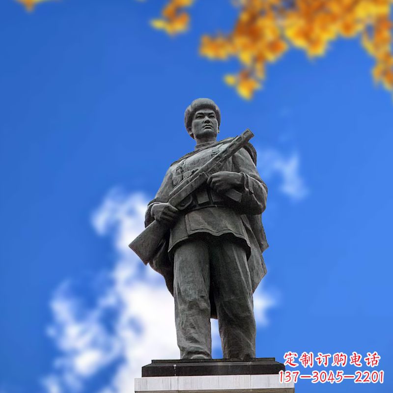 合肥中国著名抗战英雄人物邱少云石雕塑像