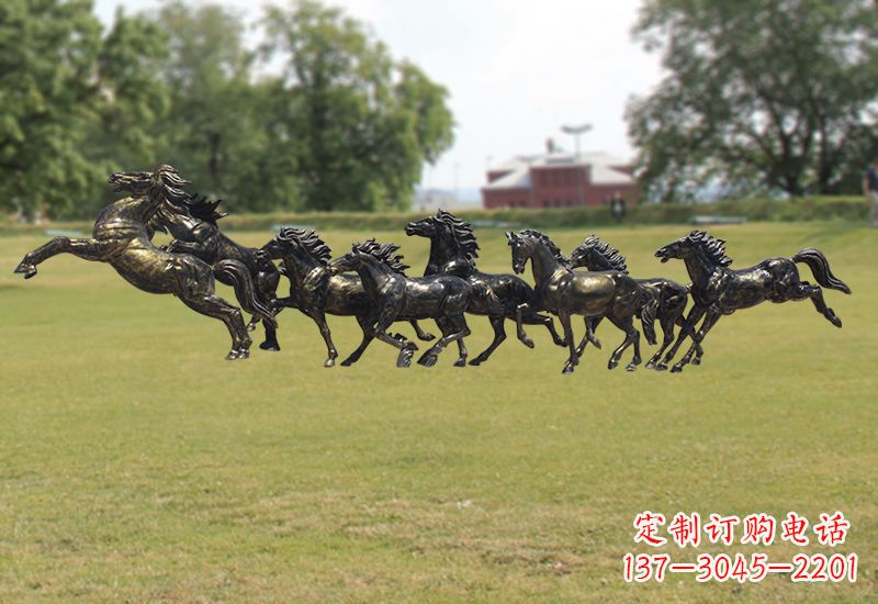 合肥八骏图八匹马群铜雕