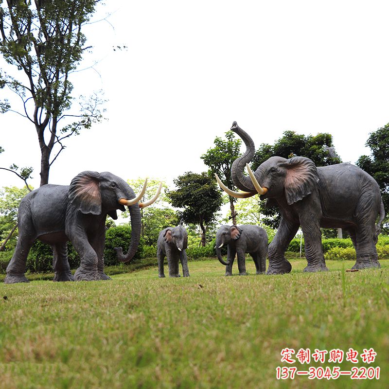 合肥玻璃钢大象仿真大象雕塑-公园景区园林装饰动物摆件