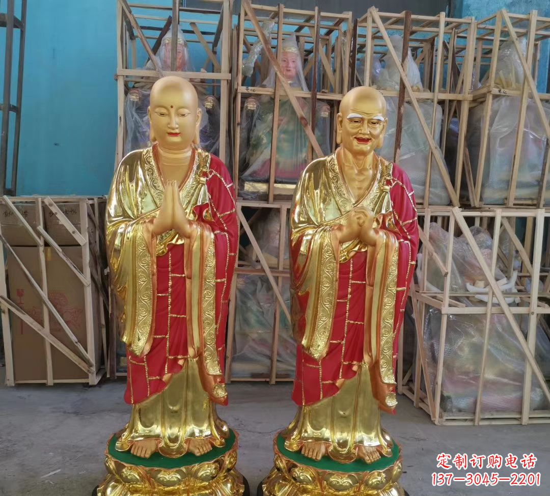 合肥玻璃钢仿铜佛像雕塑寺庙景观雕塑 