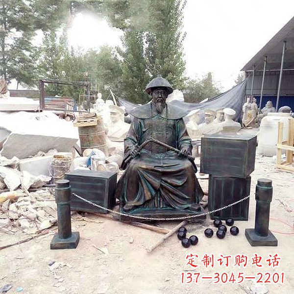 合肥林则徐雕塑以玻璃钢仿铜呈现