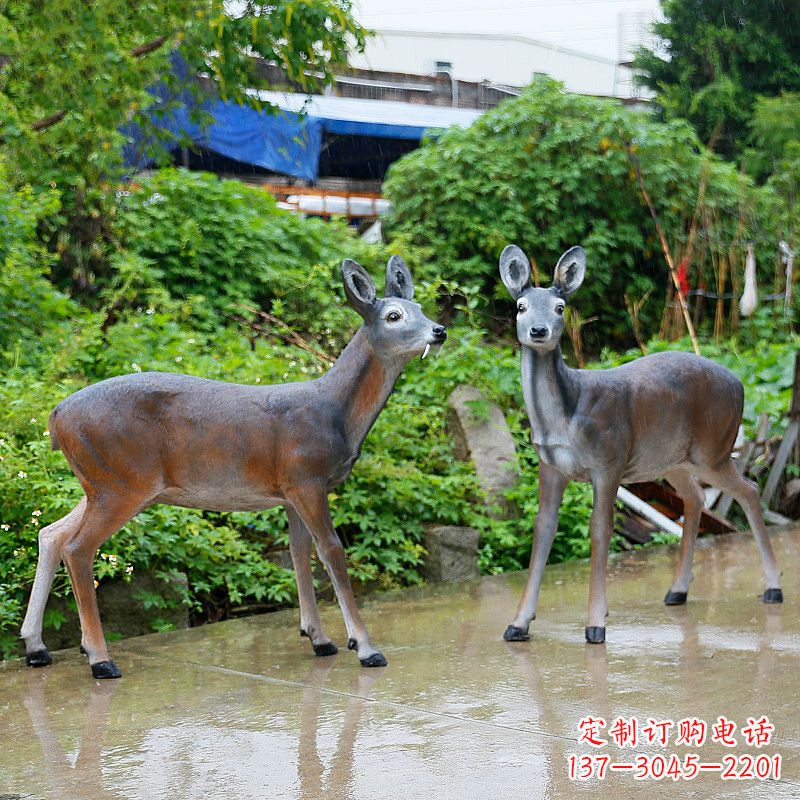 合肥玻璃钢仿真鹿雕塑-农家院动物摆件