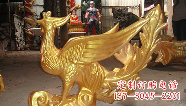 合肥玻璃钢凤凰仿铜动物雕塑传承传统文化