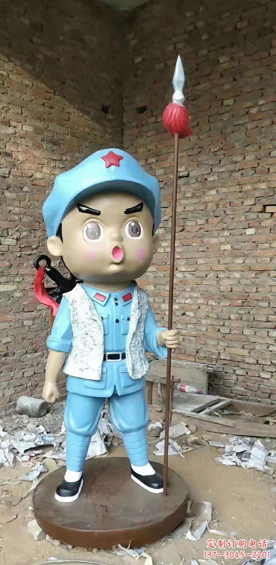 合肥玻璃钢小红军雕塑广场人物雕塑户外摆件