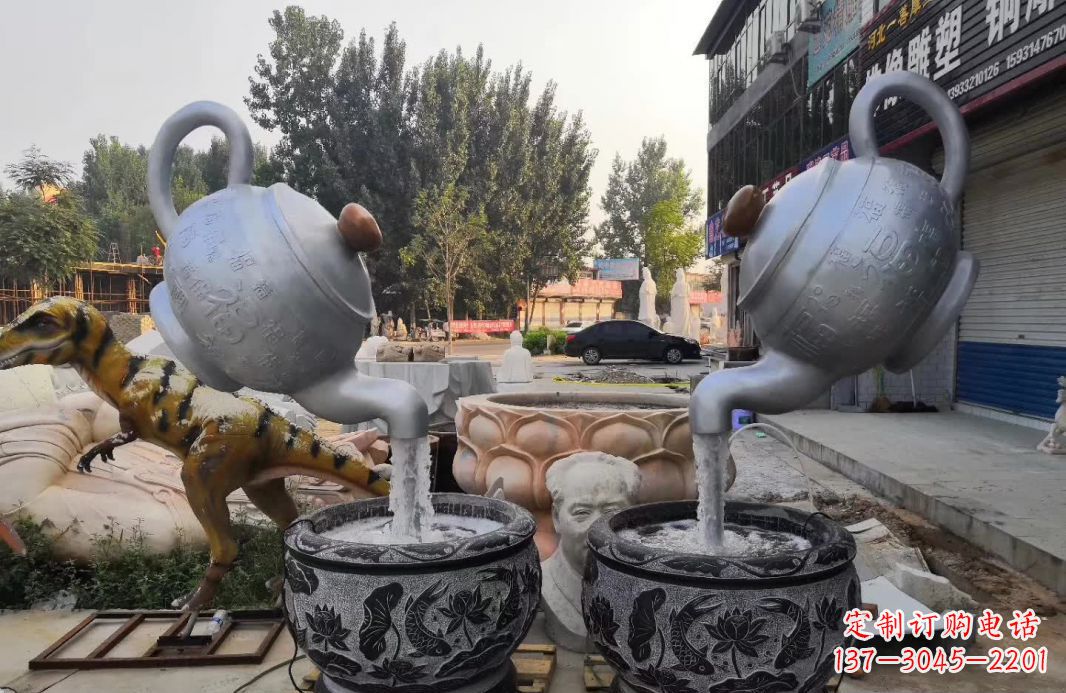 合肥不锈钢茶壶喷泉雕塑