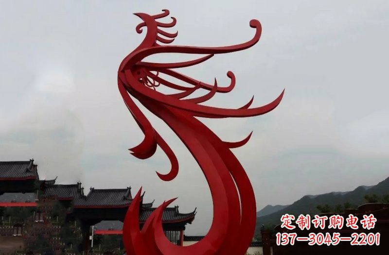 合肥不锈钢抽象凤凰雕塑222