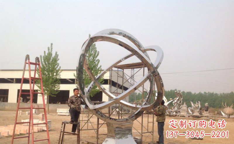 合肥不锈钢抽象圆环雕塑 (2)