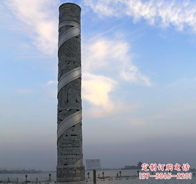 合肥不锈钢广场景观龙柱雕塑