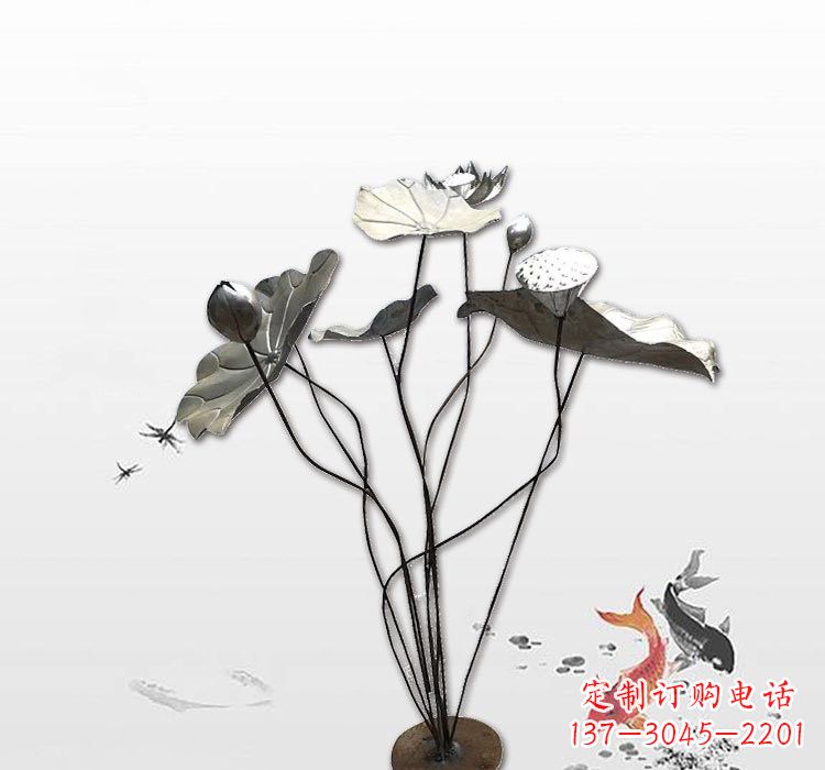 合肥不锈钢荷叶雕塑艺术的精美结合