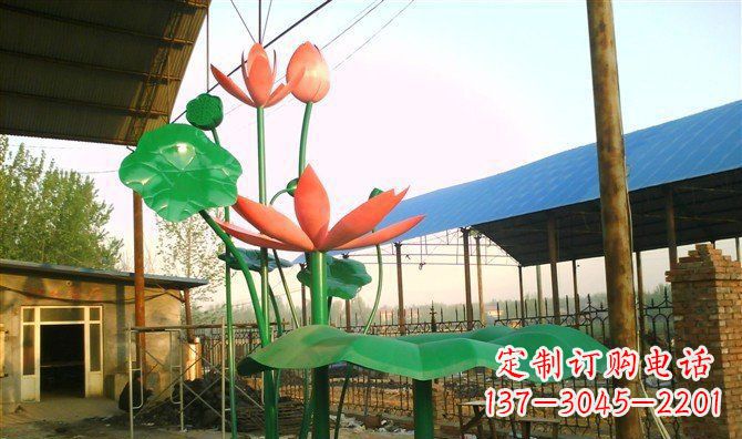 合肥不锈钢荷叶雕塑精美而优雅