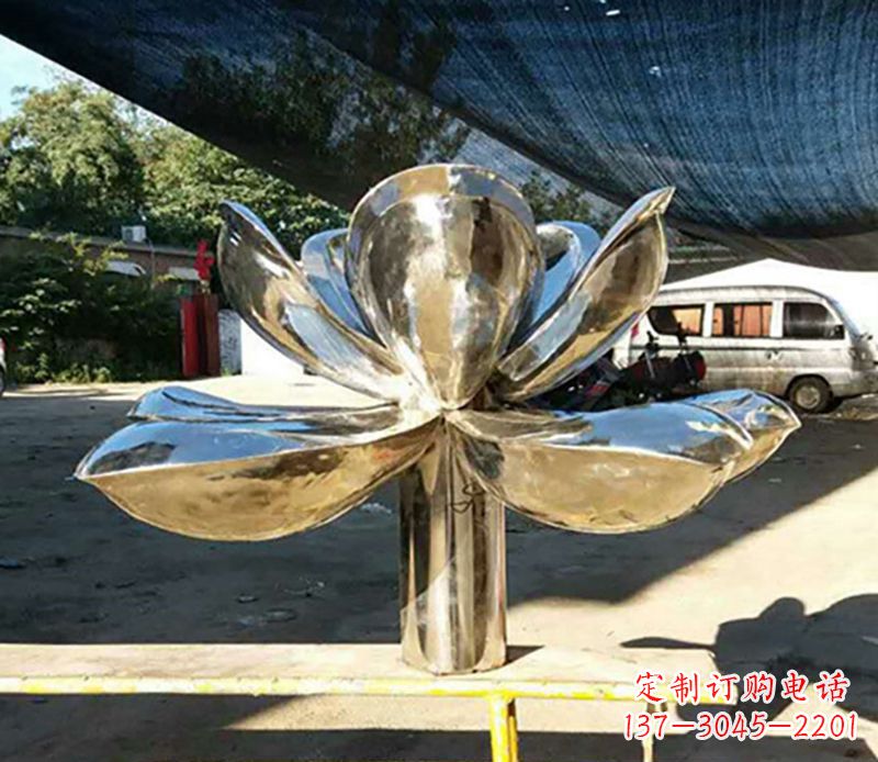 合肥不锈钢荷花雕塑——彰显小区景观之美