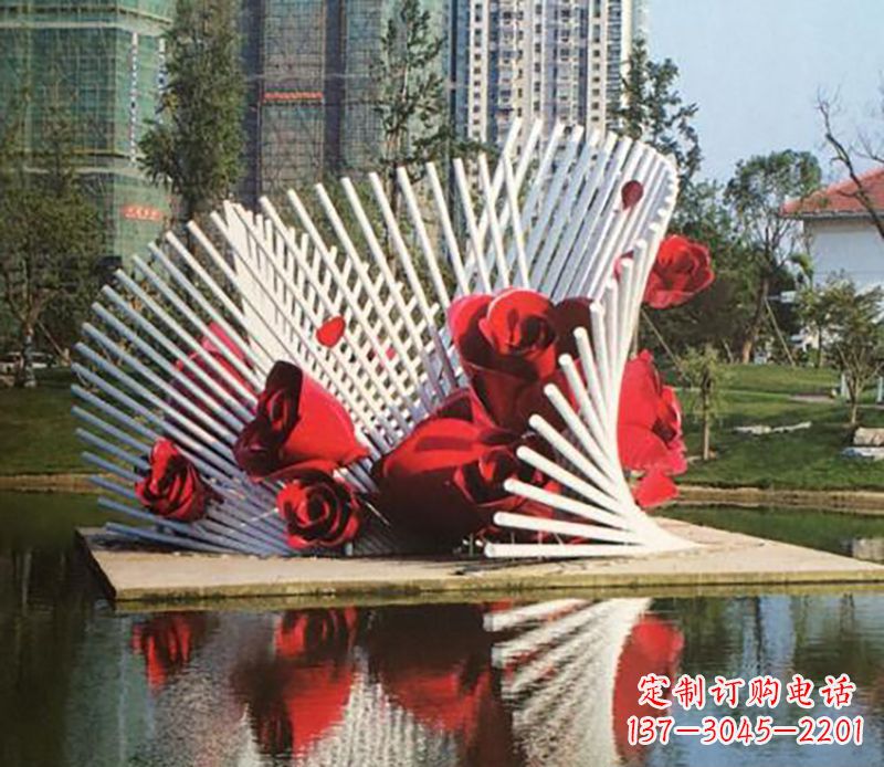 合肥不锈钢玫瑰雕塑——美丽的艺术之作