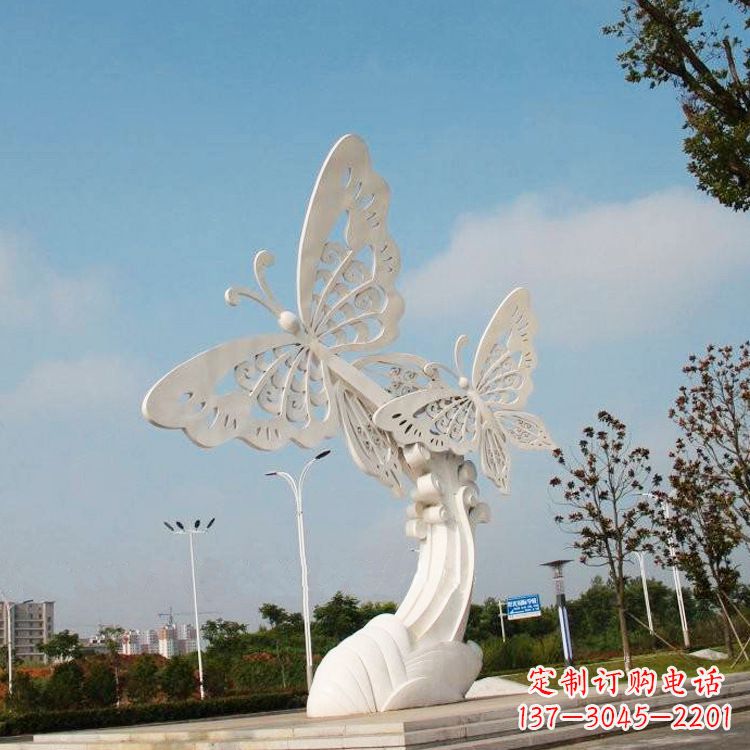 合肥不锈钢蝴蝶景观雕塑,公园园林广场动物景观标识