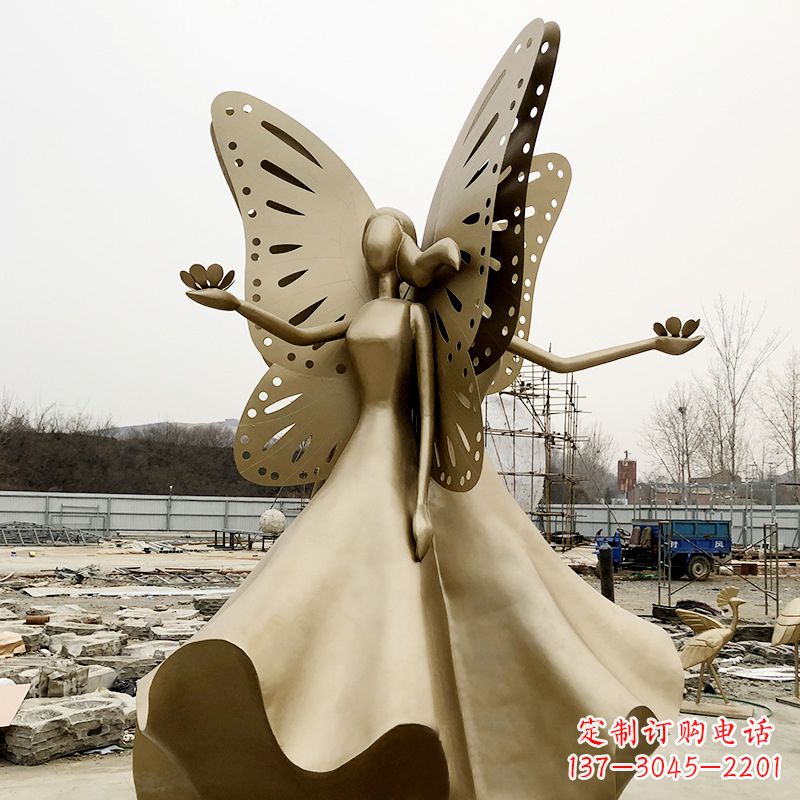 合肥不锈钢蝴蝶少女雕塑
