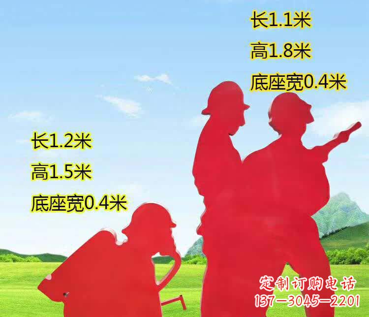 合肥不锈钢户外消防员人物雕塑