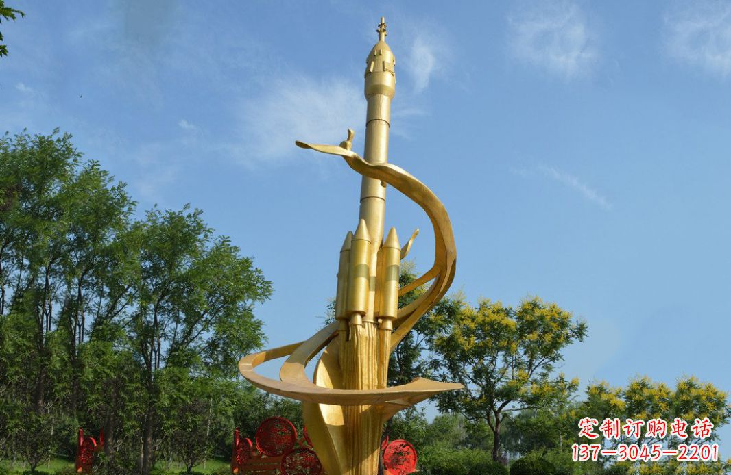 合肥火箭飞向蓝天不锈钢火箭广场景观雕塑