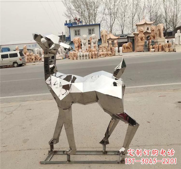 合肥不锈钢几何小鹿雕塑