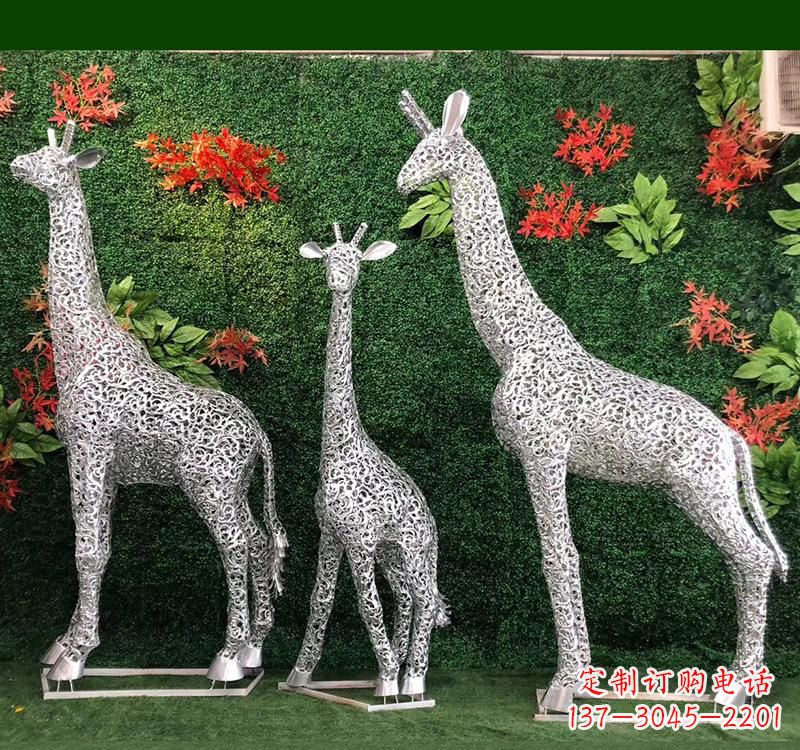 合肥不锈钢几何长颈鹿雕塑