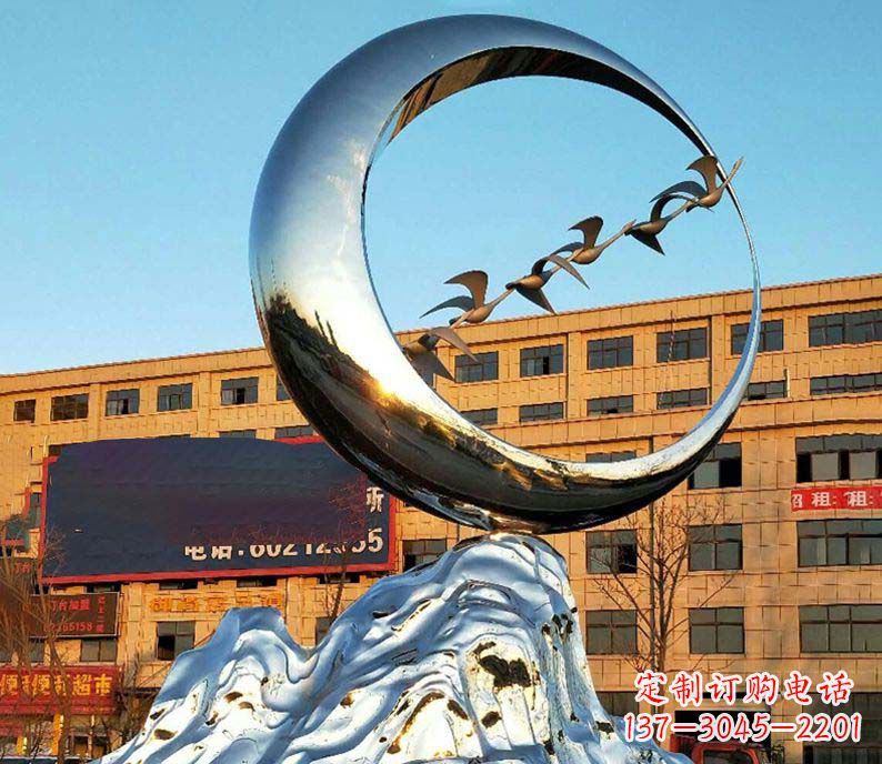 合肥不锈钢假山大雁雕塑