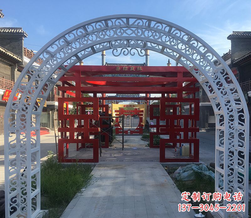 合肥不锈钢剪影拱门雕塑