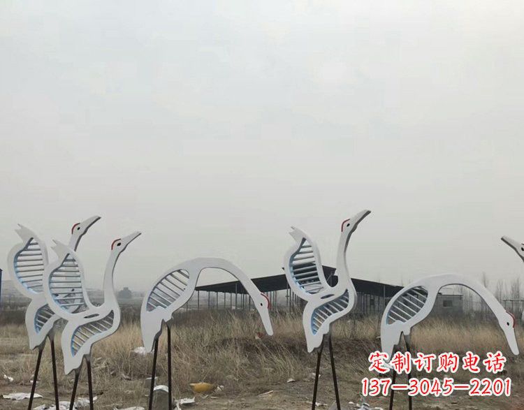 合肥不锈钢剪影仙鹤雕塑