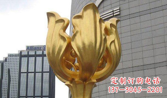 合肥不锈钢金色紫荆花雕塑