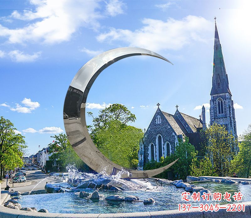 合肥不锈钢景观月亮雕塑精美绝伦