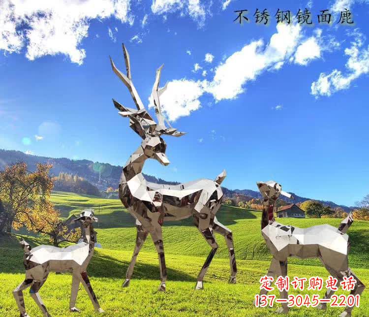 合肥不锈钢鹿精美的动物雕塑