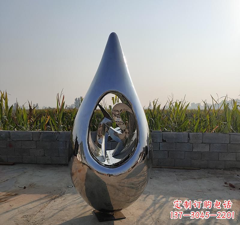 合肥不锈钢水滴雕塑展现自然之美