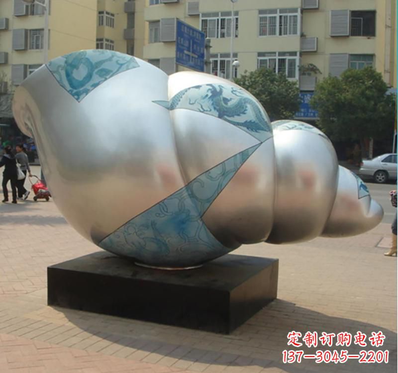 合肥不锈钢海螺雕塑艺术的精美融合