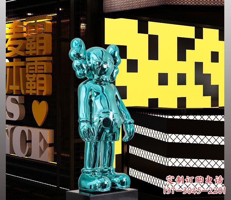 合肥不锈钢蓝色机器人雕塑引领未来的艺术品
