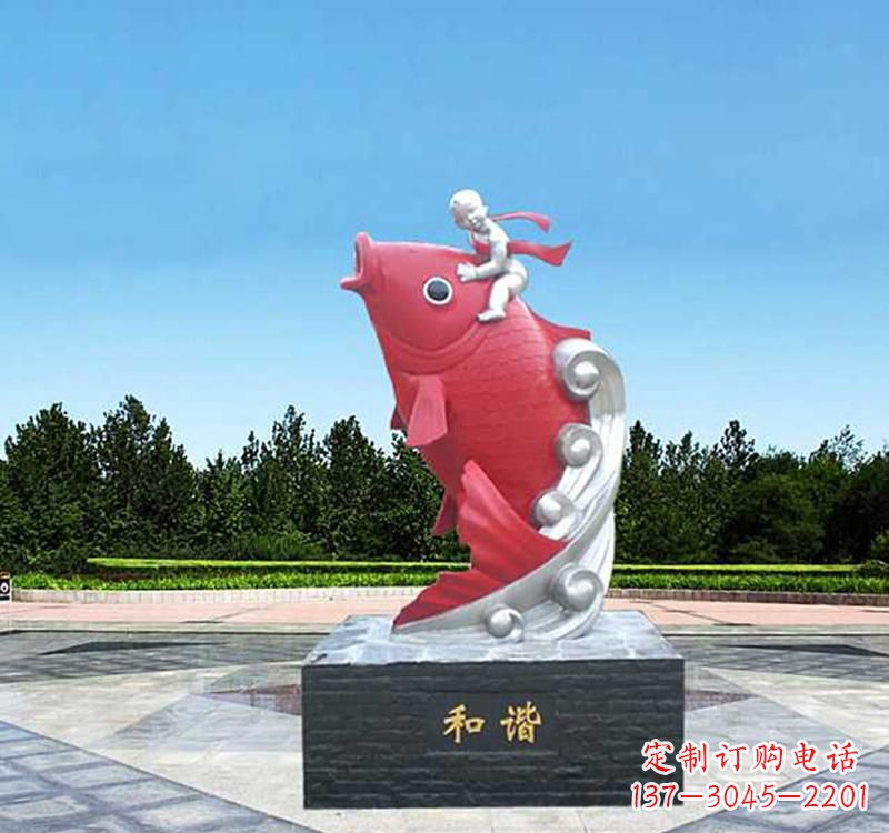 合肥不锈钢鲤鱼雕塑精美绝伦