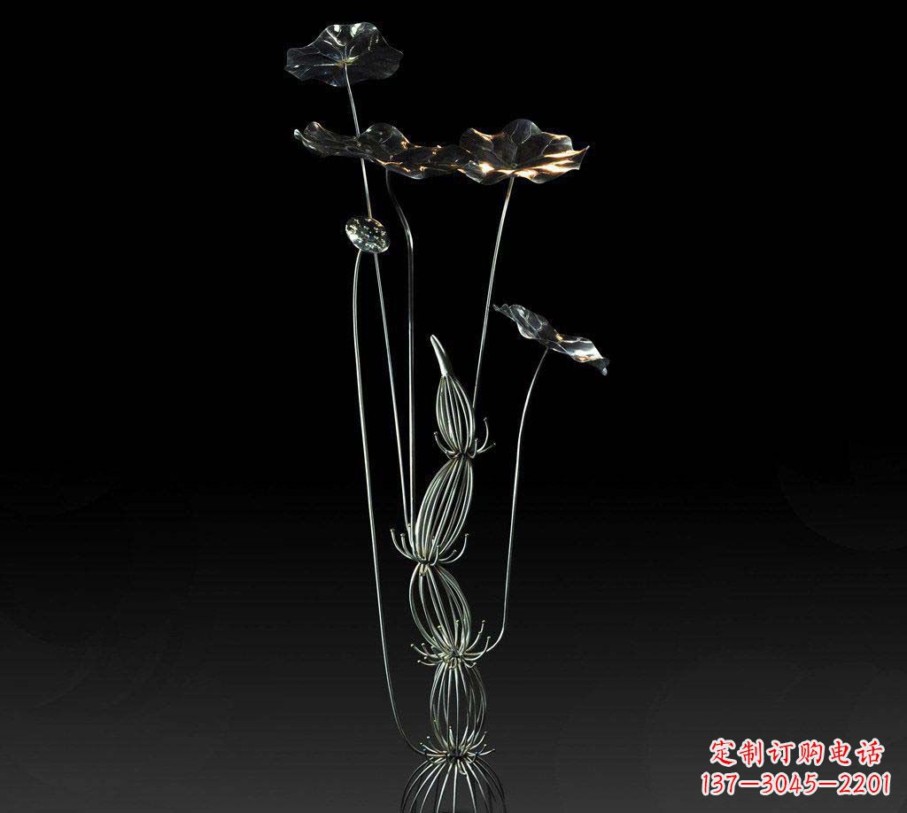 合肥不锈钢莲藕荷花荷叶摆件雕塑