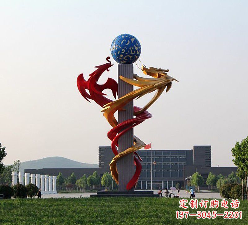 合肥不锈钢龙凤雕塑