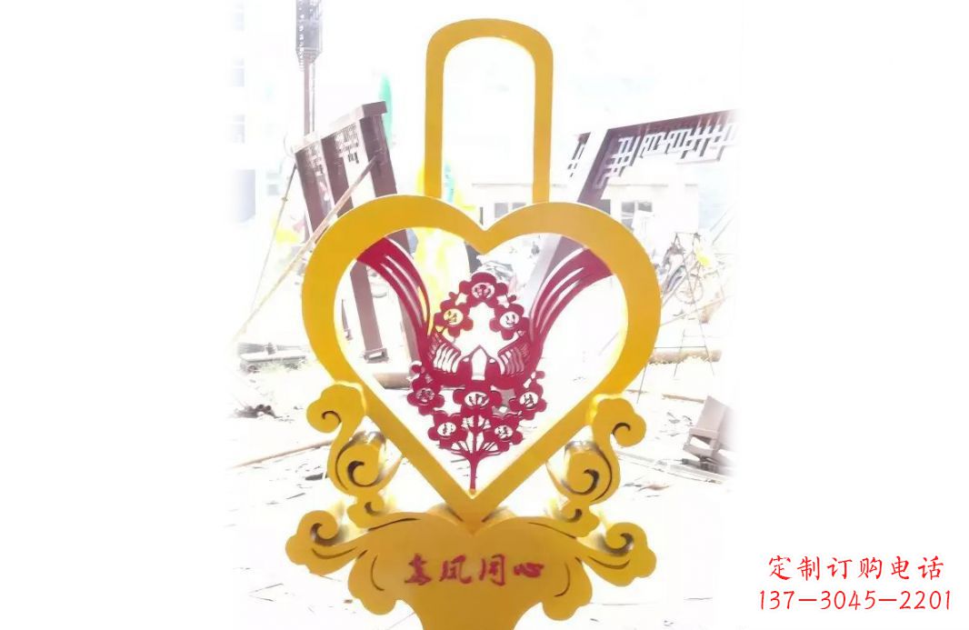 合肥不锈钢龙凤同心景观雕塑