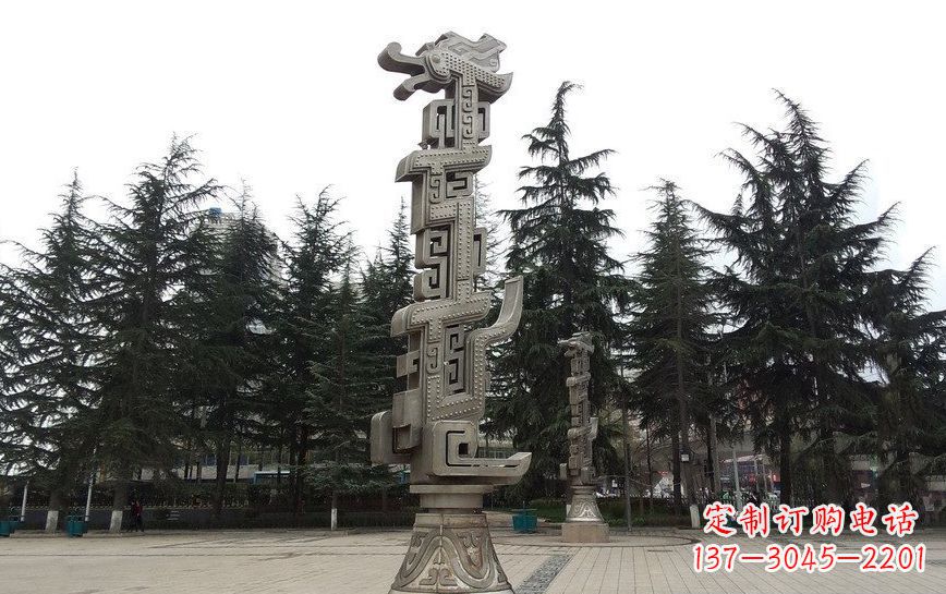 合肥不锈钢龙柱广场景观雕塑