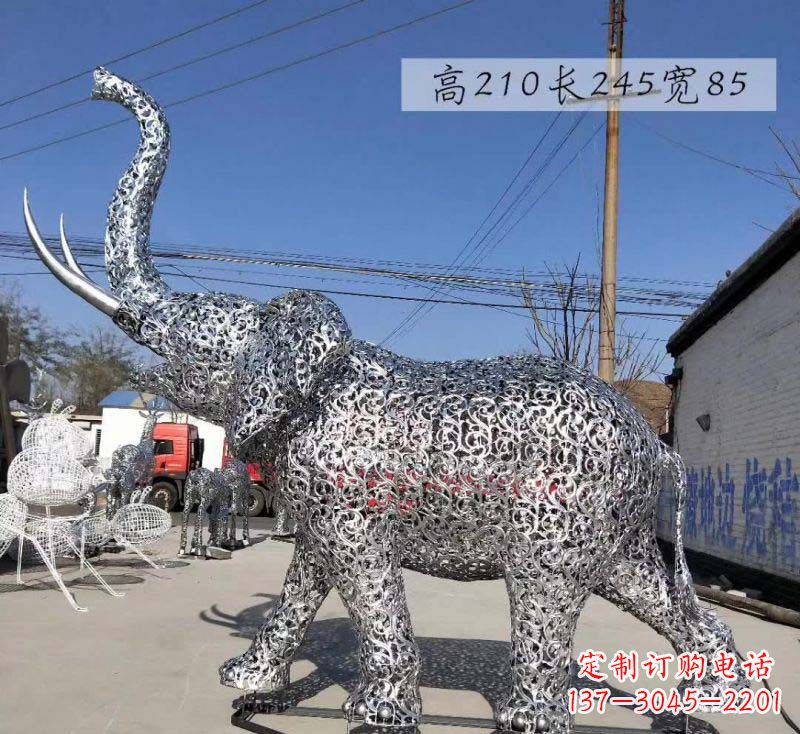 合肥不锈钢镂空大象造型雕塑