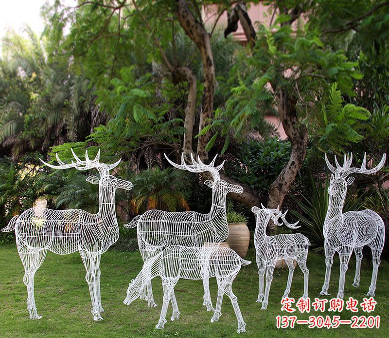 合肥精美的不锈钢镂空梅花鹿雕塑