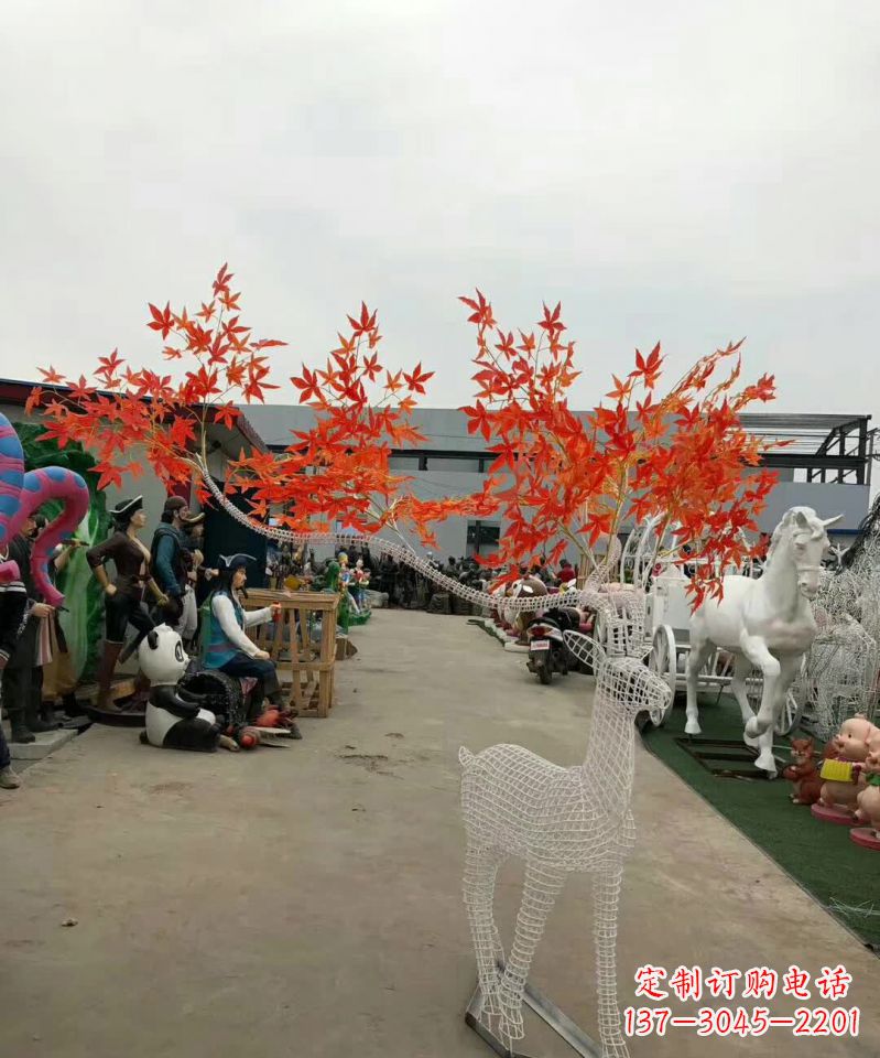 合肥不锈钢麋鹿雕塑精美的艺术品
