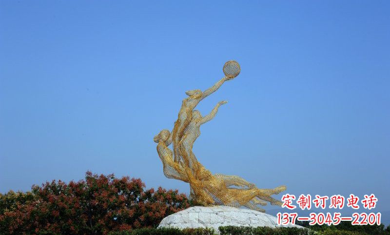 合肥不锈钢镂空女排运动员雕塑