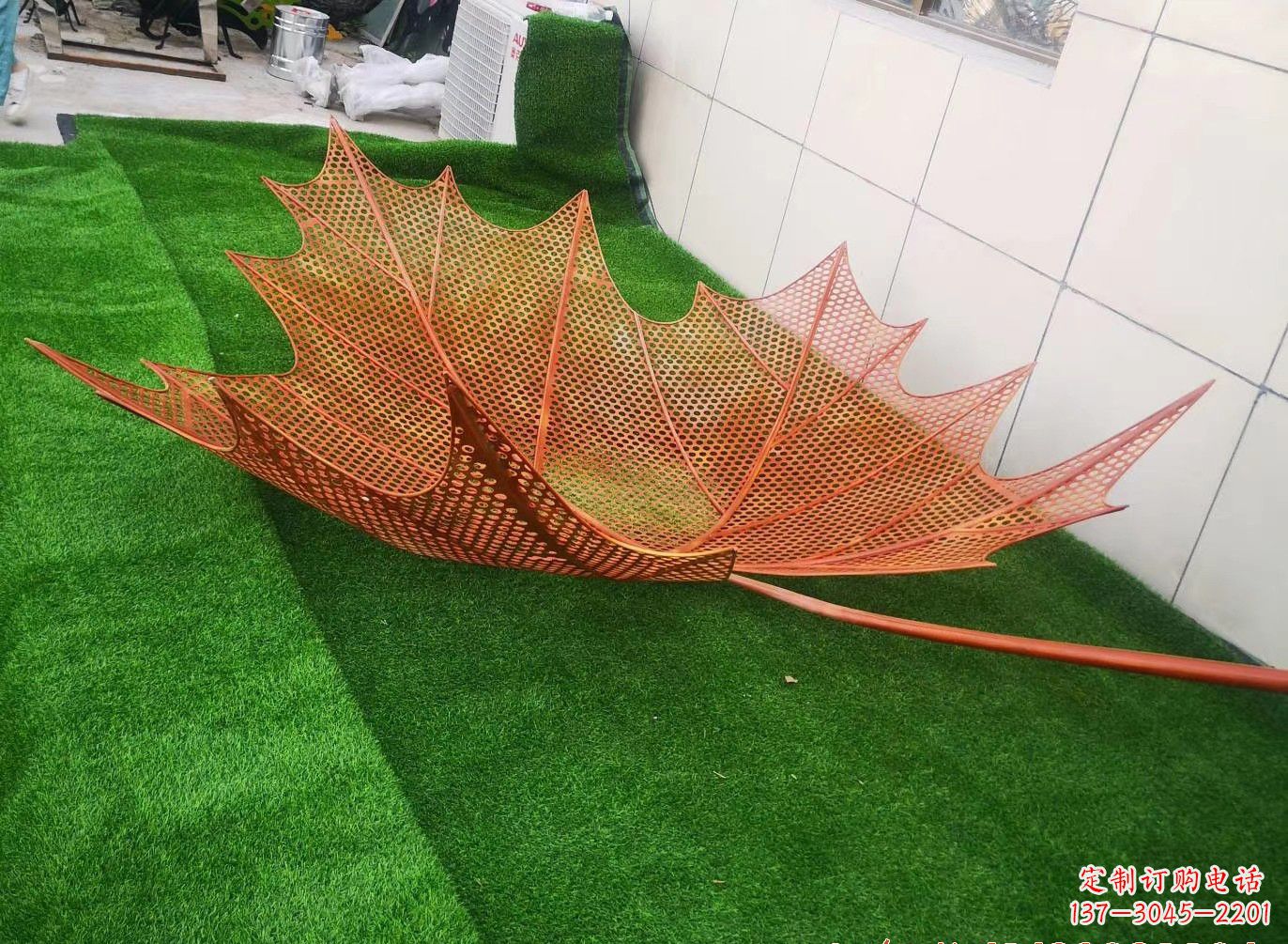 合肥不锈钢镂空树叶景观雕塑222