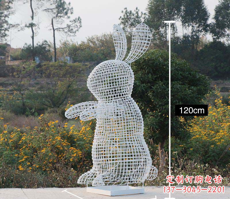 合肥不锈钢镂空兔子雕塑1