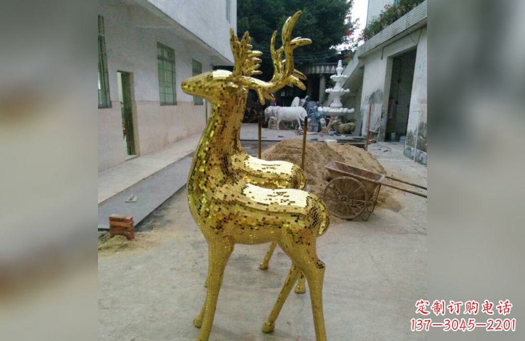 合肥不锈钢鹿公园动物雕塑