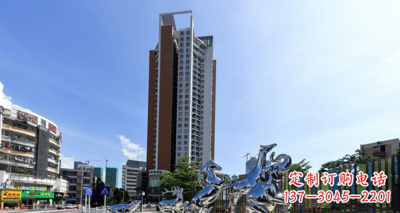 合肥不锈钢马长颈鹿大象动物雕塑