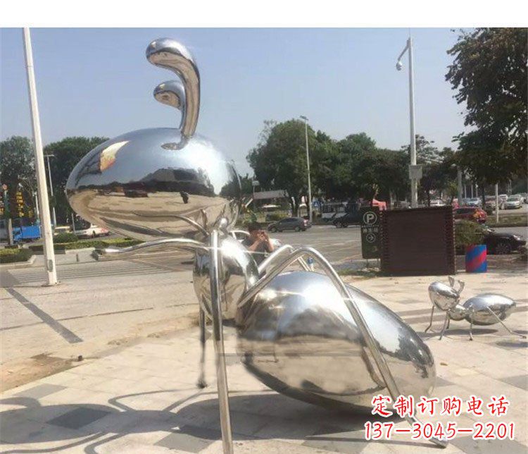 合肥不锈钢蚂蚁街边动物雕塑
