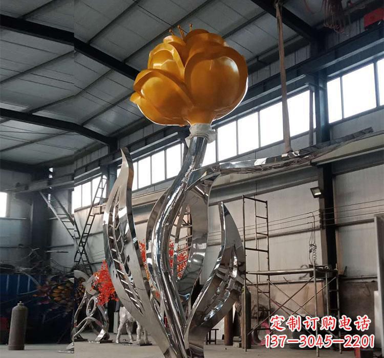 合肥不锈钢玫瑰花雕塑2
