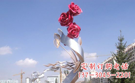 合肥不锈钢玫瑰雕塑精致的艺术之美