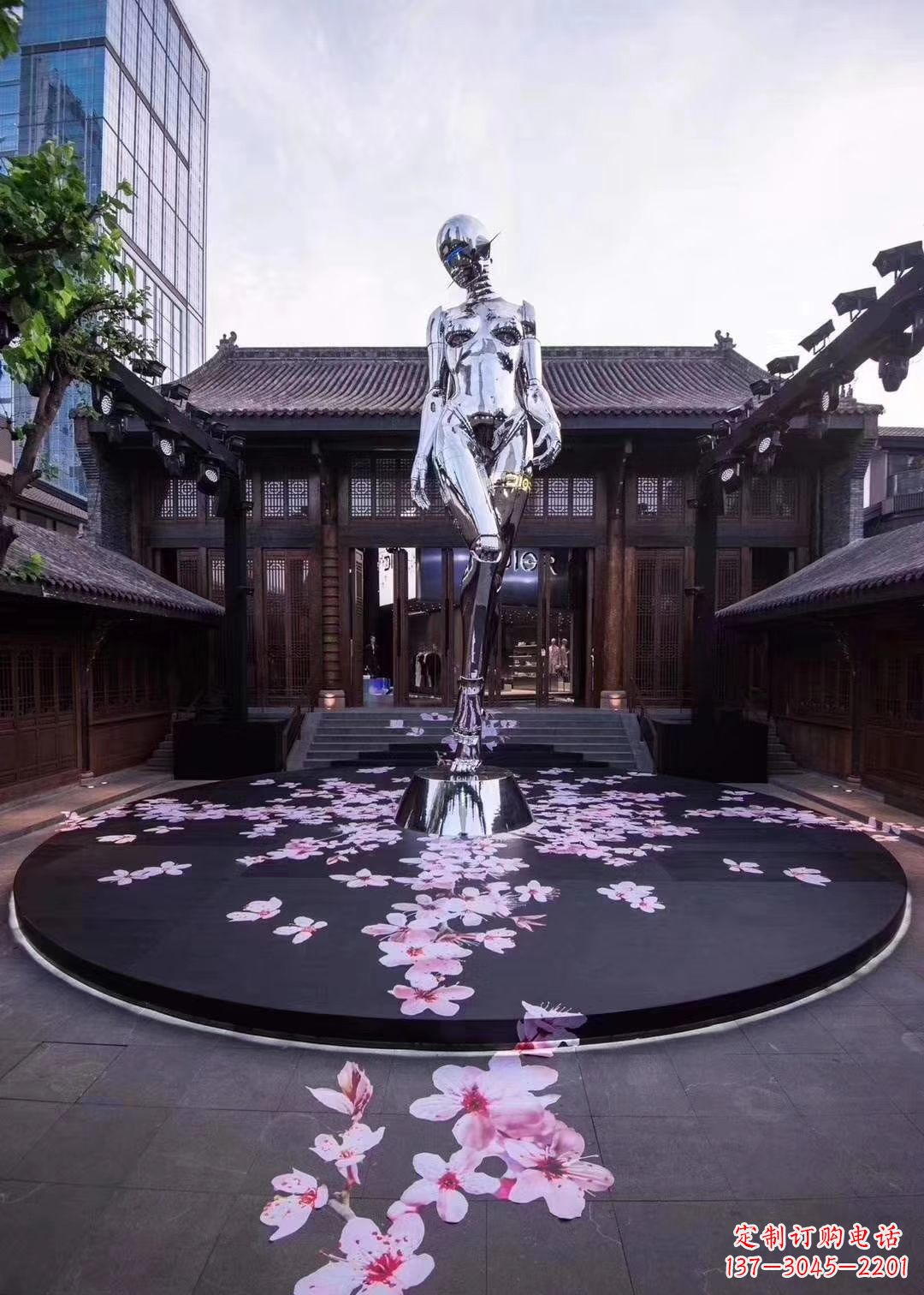 合肥不锈钢美女雕塑 大型城市景观人物雕塑