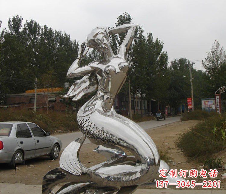 合肥不锈钢美人鱼和海豚公园景观雕塑